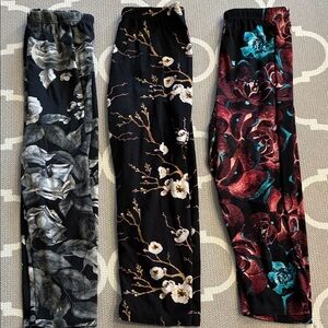 Leggings Depot Floral and Botanical Print Leggings - Black, Gray, Red